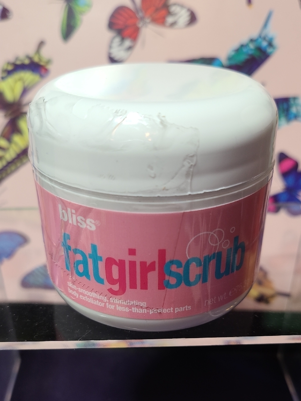 Bliss FatGirlScrub Body Exfoliator - Pink Label with Teal Text